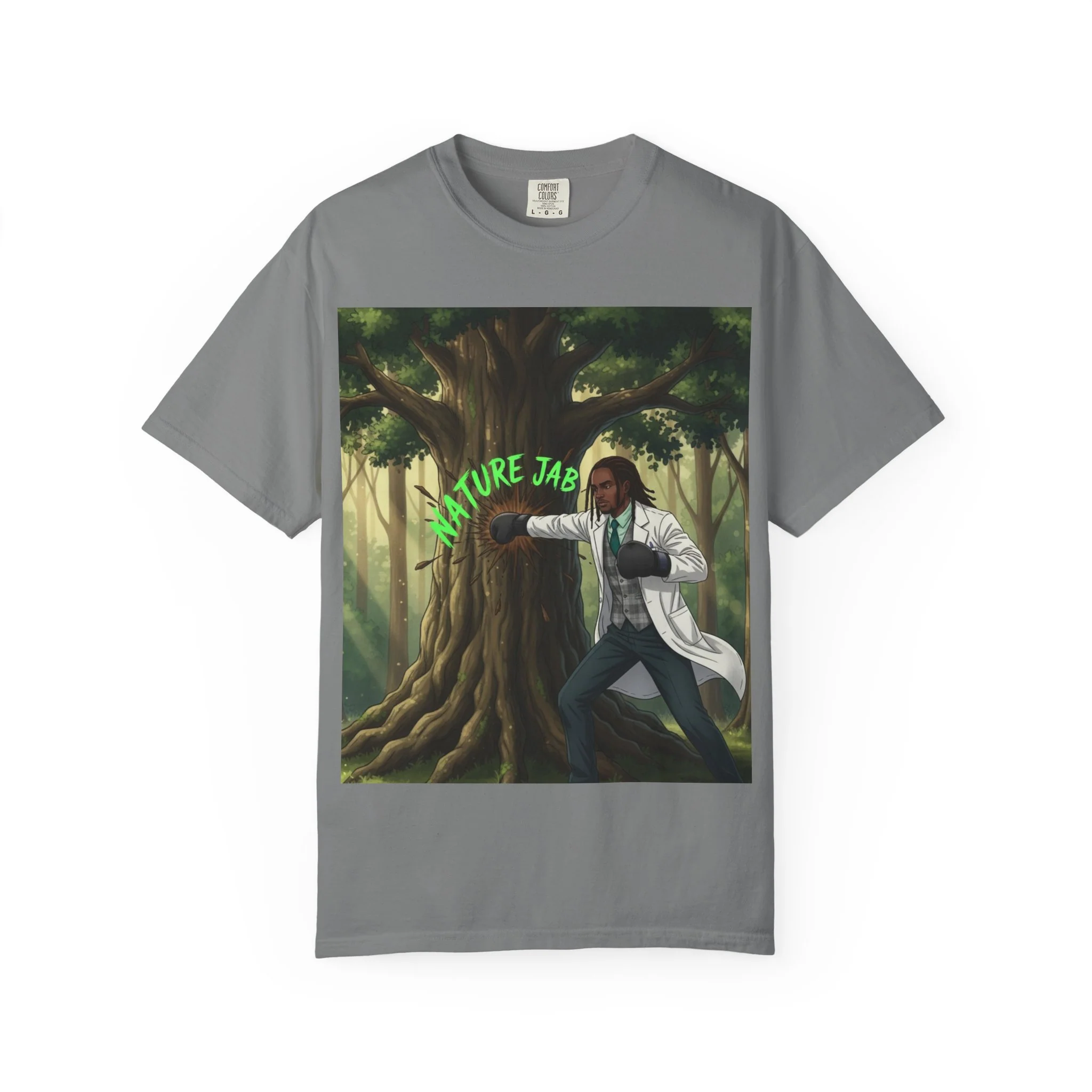 Nature Jab T-Shirt — Forest Martial Artist Graphic Tee - Image 3