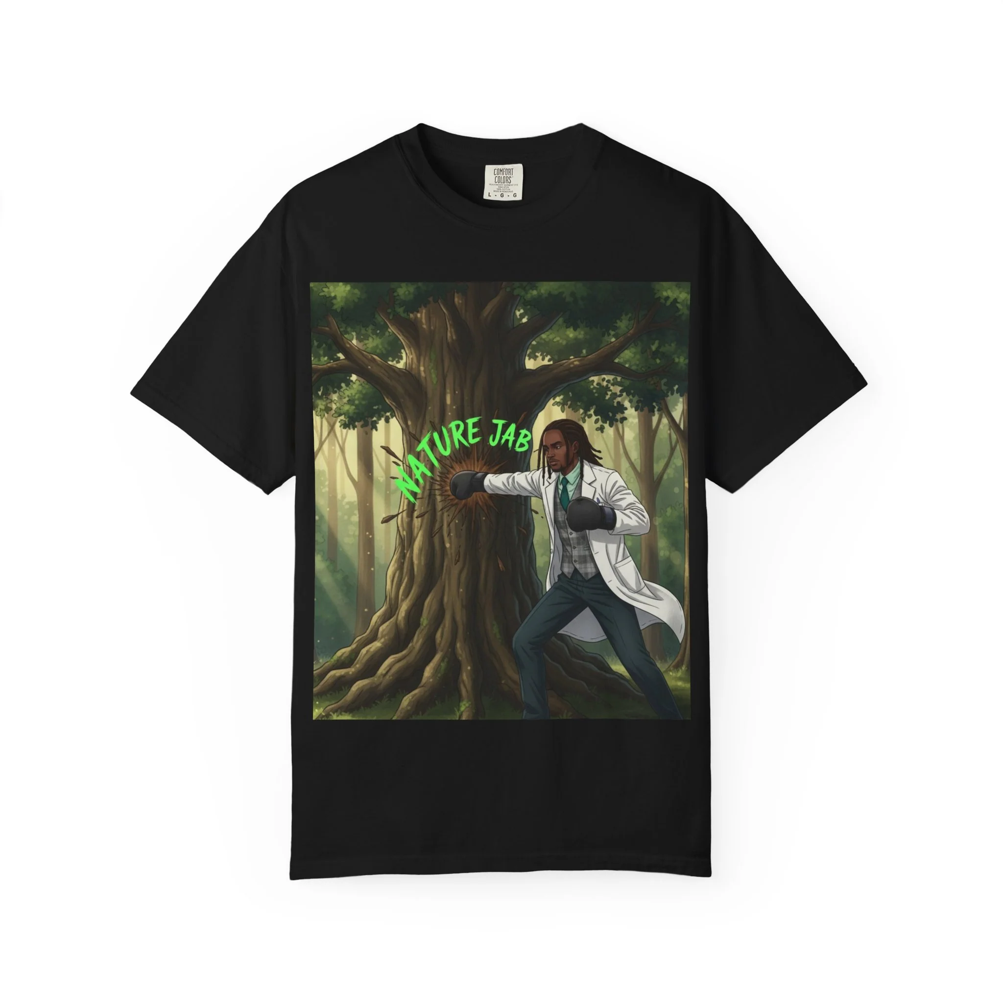 Nature Jab T-Shirt — Forest Martial Artist Graphic Tee - Image 5