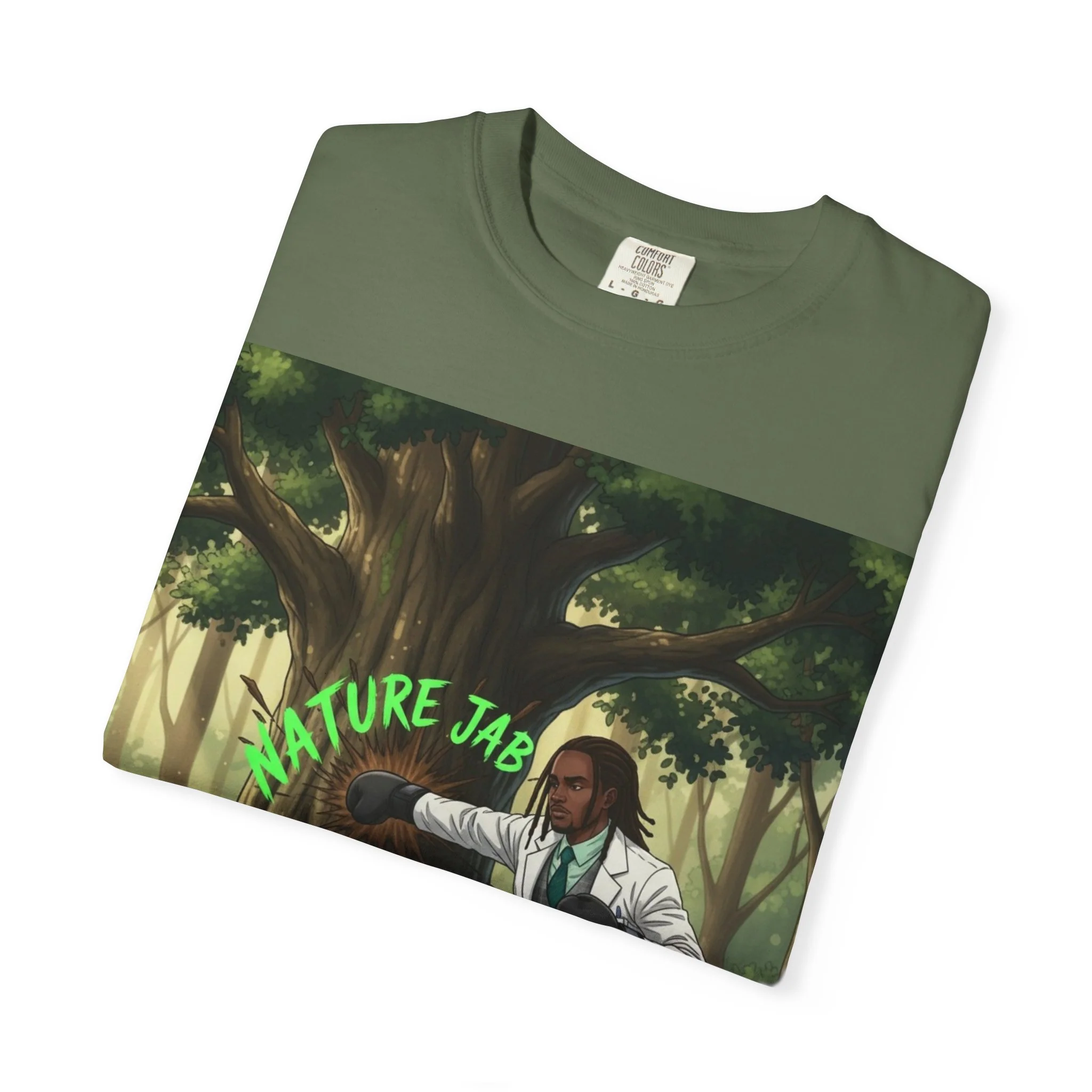 Nature Jab T-Shirt — Forest Martial Artist Graphic Tee - Image 7