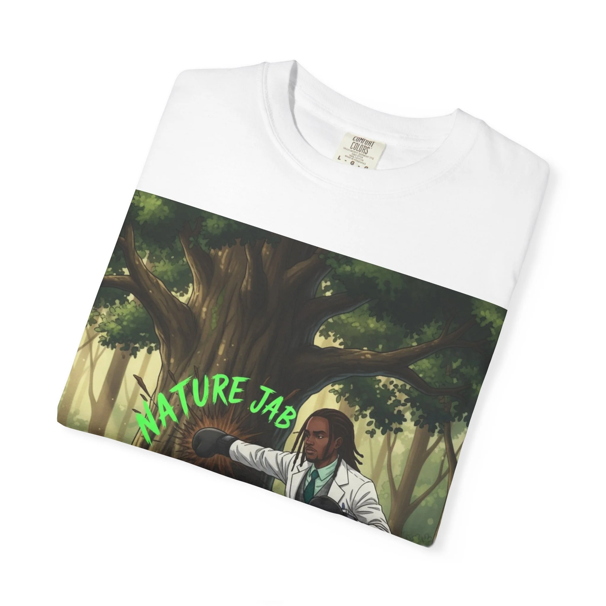 Nature Jab T-Shirt — Forest Martial Artist Graphic Tee - Image 9
