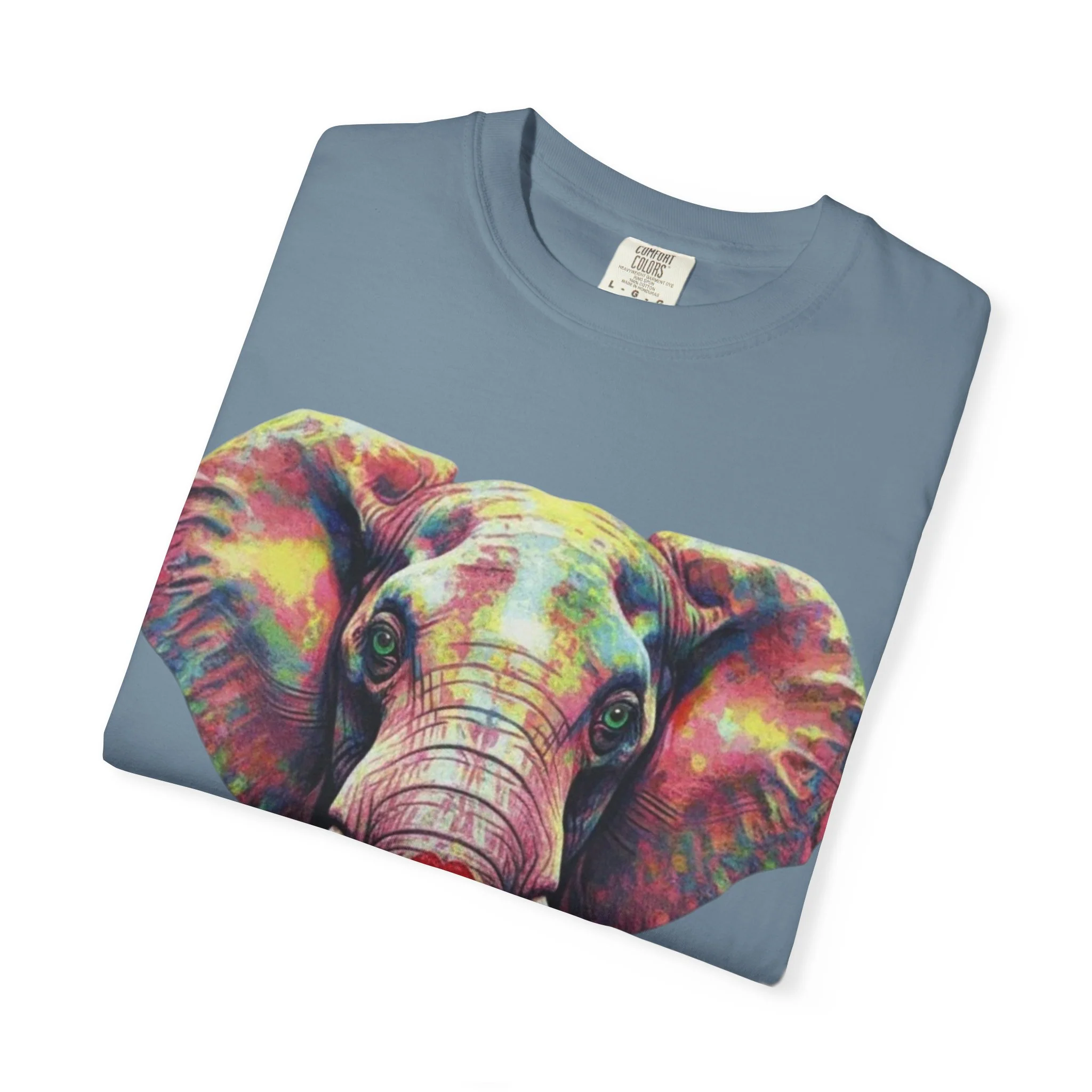 Wild Life Elephant Portrait T-Shirt — Colorful Retro Primate Graphic Tee - Image 11