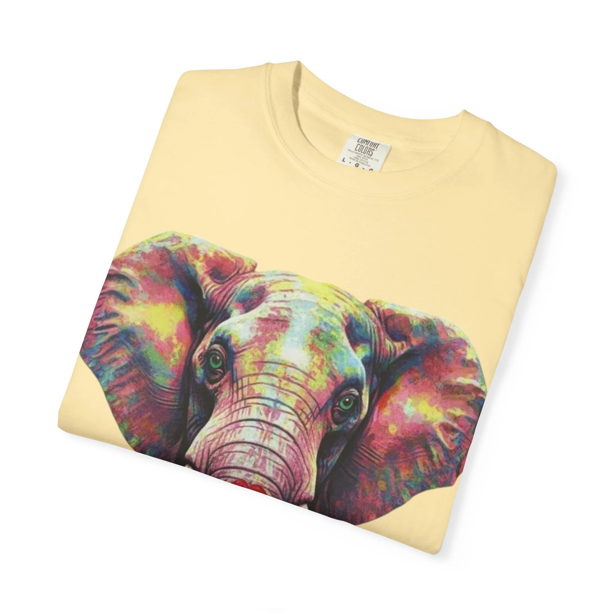 Wild Life Elephant Portrait T-Shirt — Colorful Retro Primate Graphic Tee - Image 13