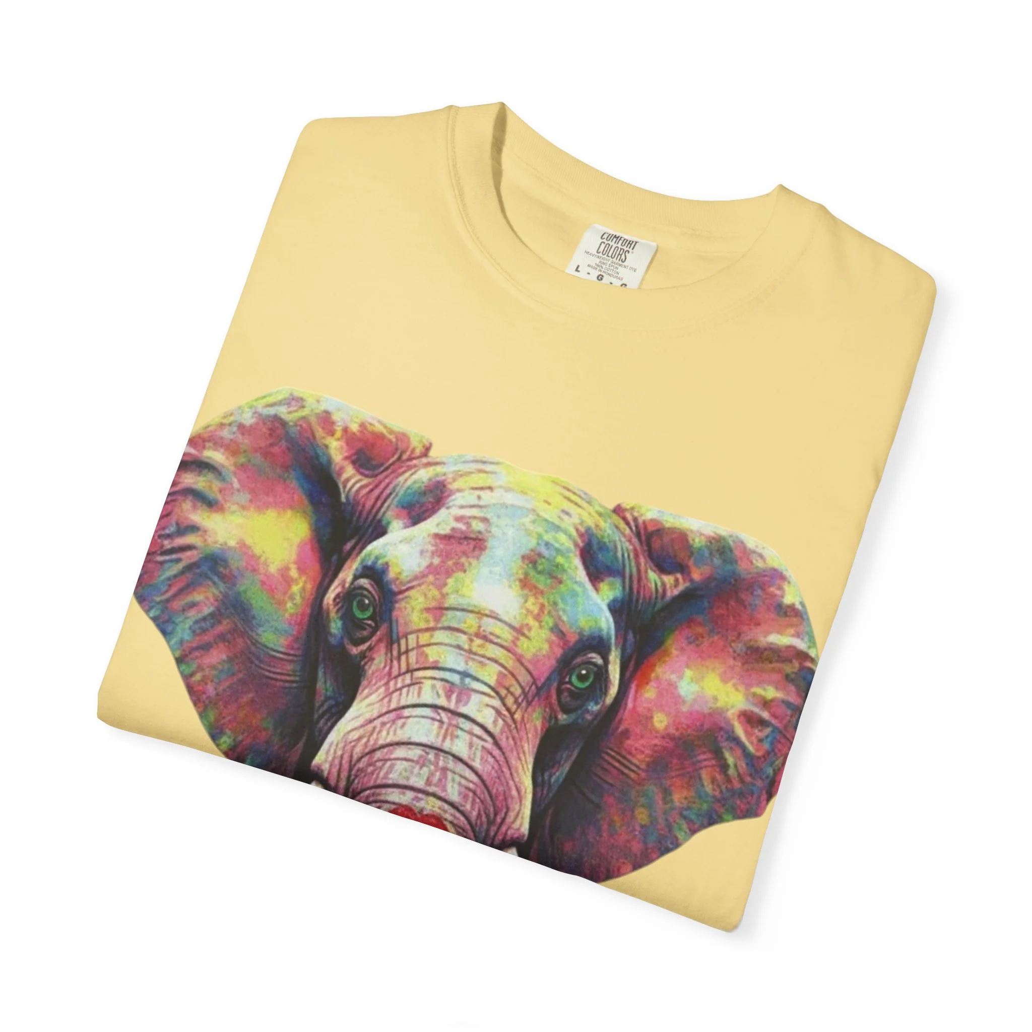 Wild Life Elephant Portrait T-Shirt — Colorful Retro Primate Graphic Tee - Image 17