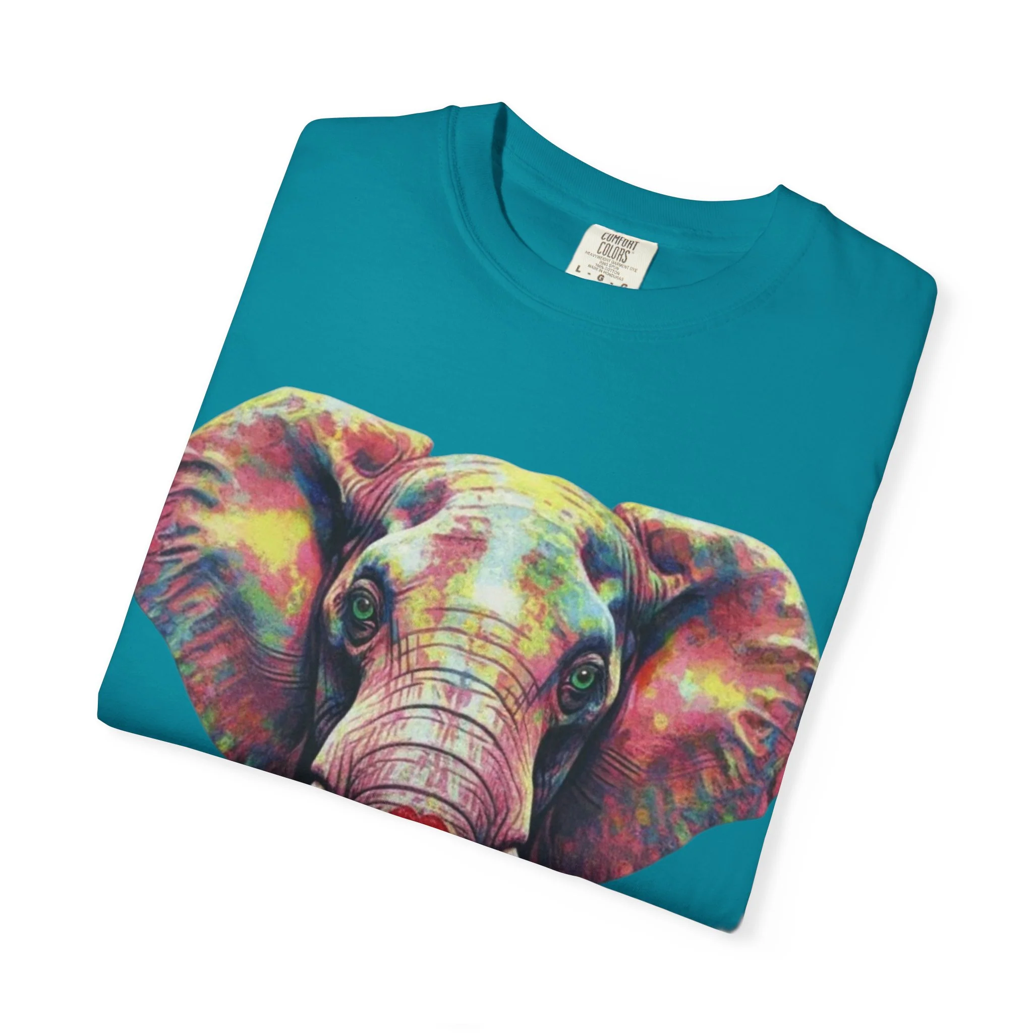 Wild Life Elephant Portrait T-Shirt — Colorful Retro Primate Graphic Tee - Image 21