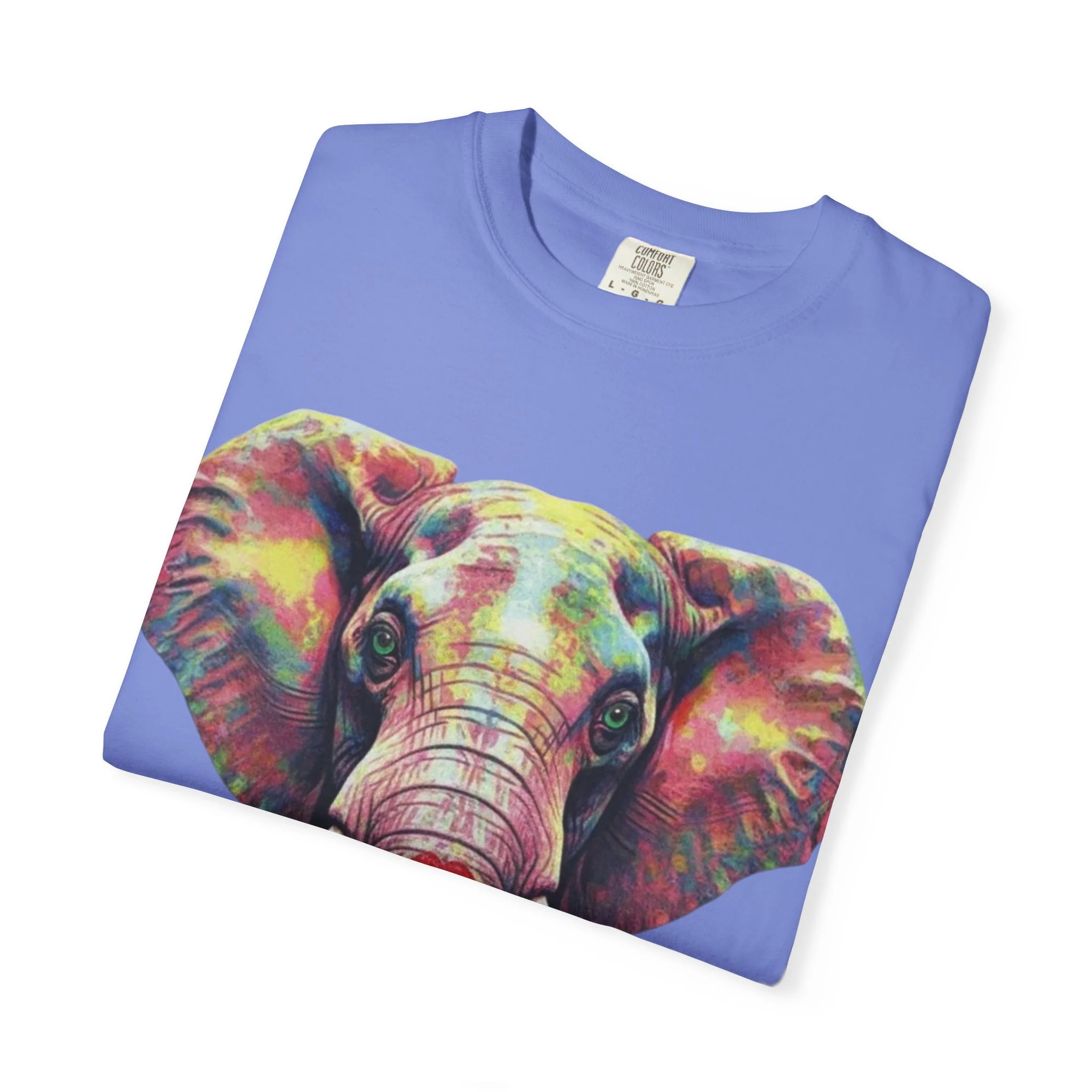 Wild Life Elephant Portrait T-Shirt — Colorful Retro Primate Graphic Tee - Image 23