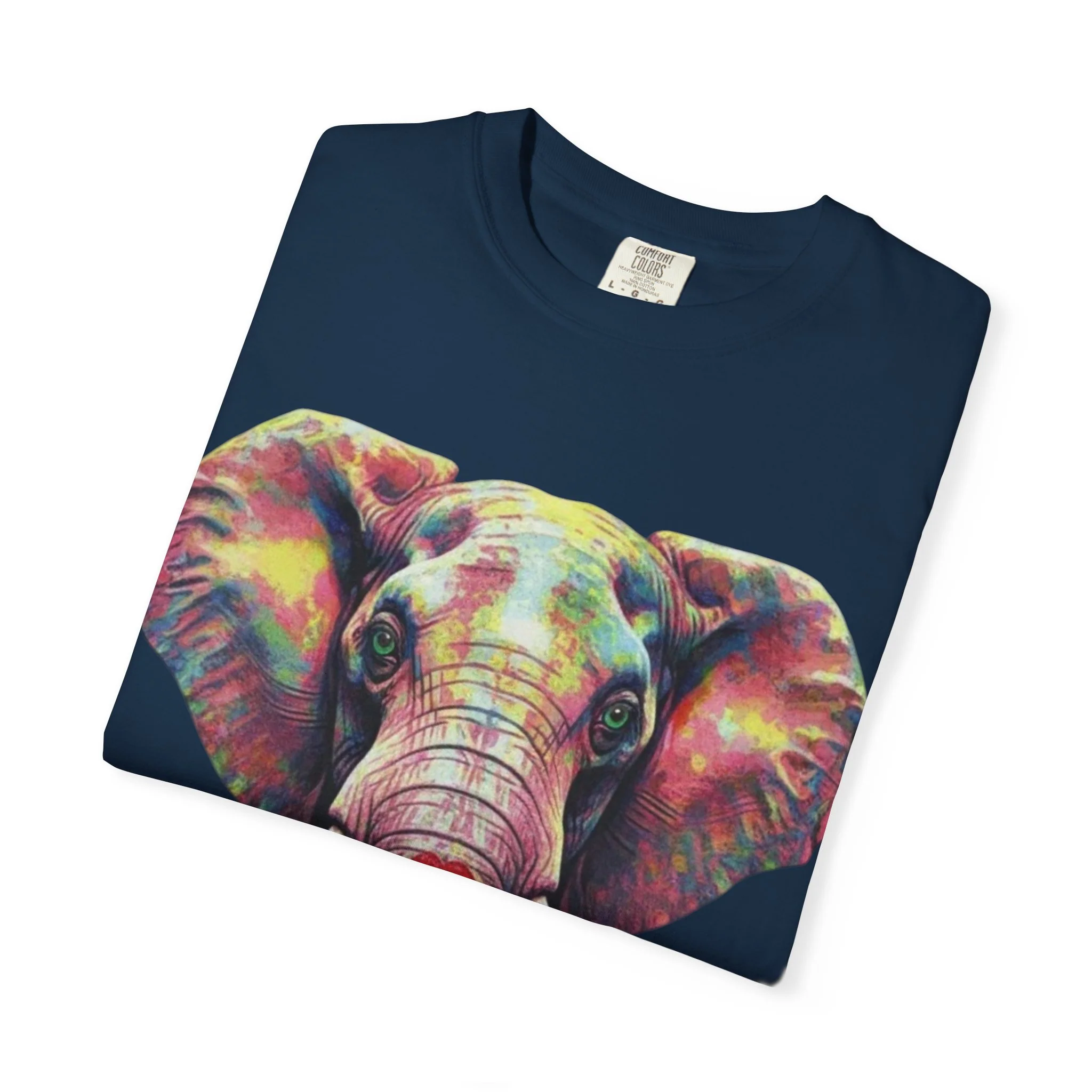 Wild Life Elephant Portrait T-Shirt — Colorful Retro Primate Graphic Tee - Image 25