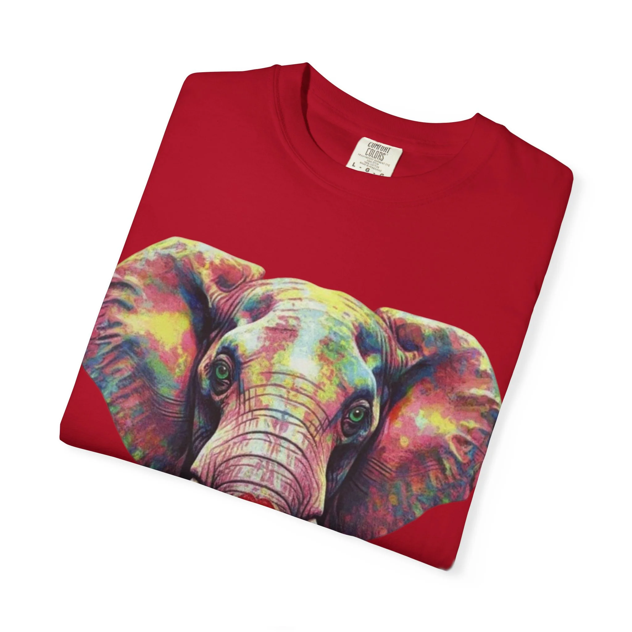 Wild Life Elephant Portrait T-Shirt — Colorful Retro Primate Graphic Tee - Image 27
