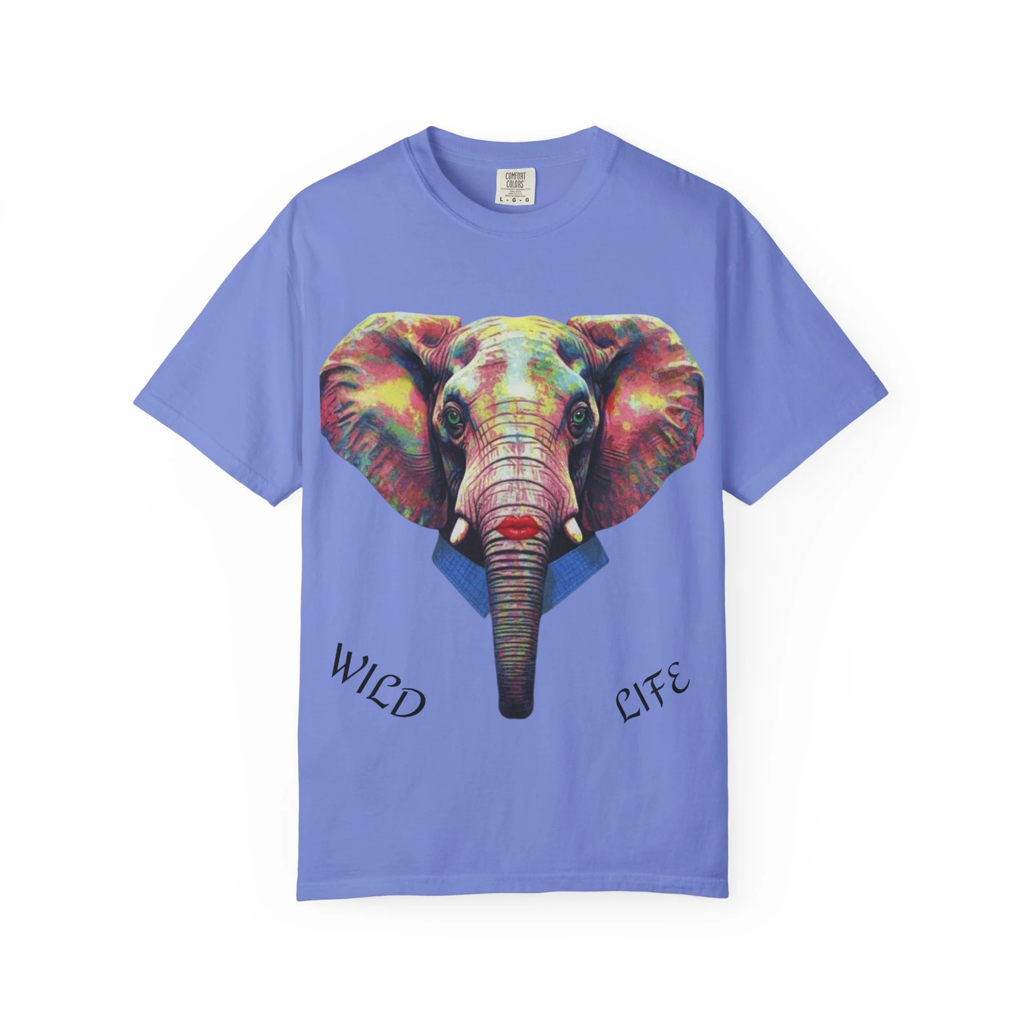 Wild Life Elephant Portrait T-Shirt — Colorful Retro Primate Graphic Tee - Image 7