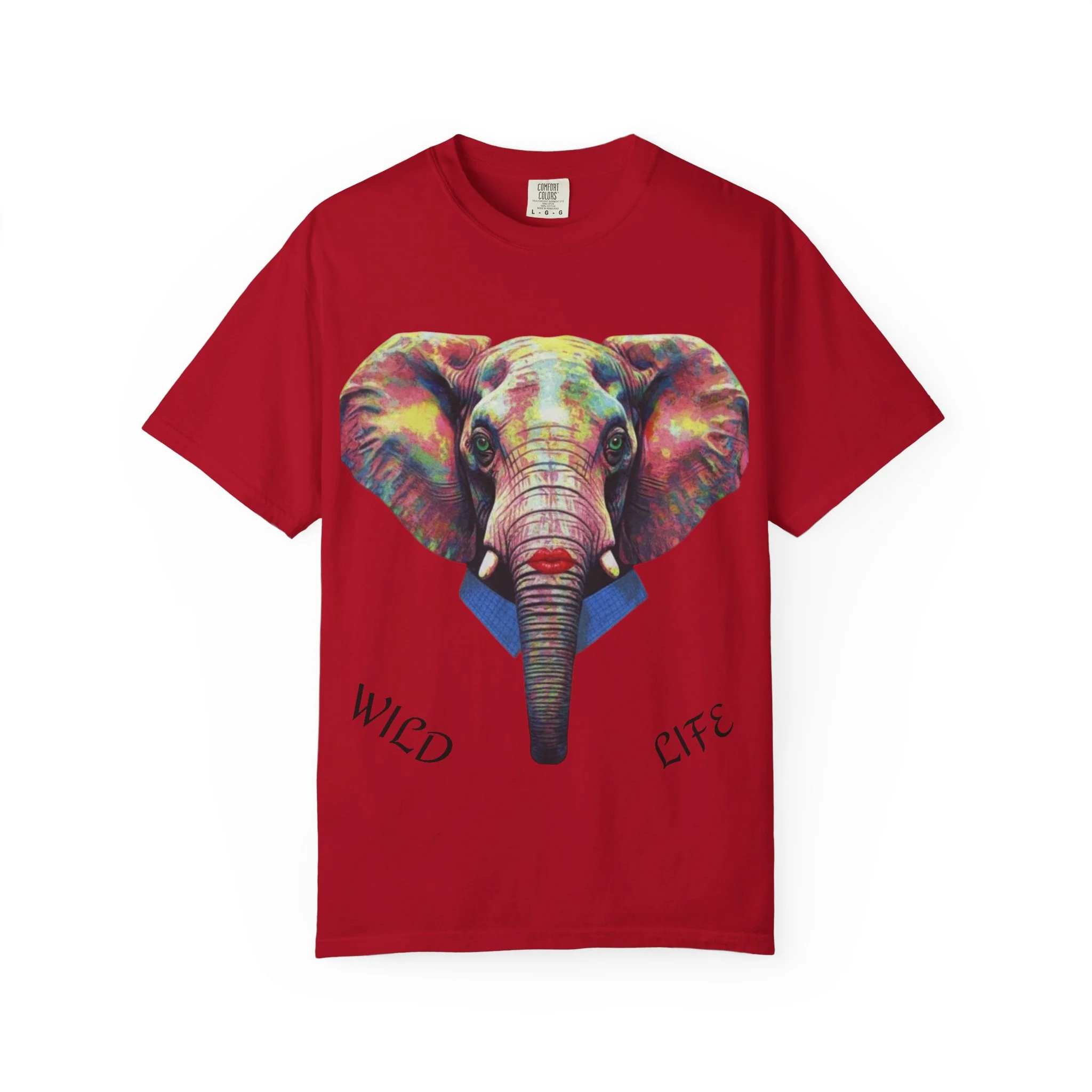 Wild Life Elephant Portrait T-Shirt — Colorful Retro Primate Graphic Tee - Image 9