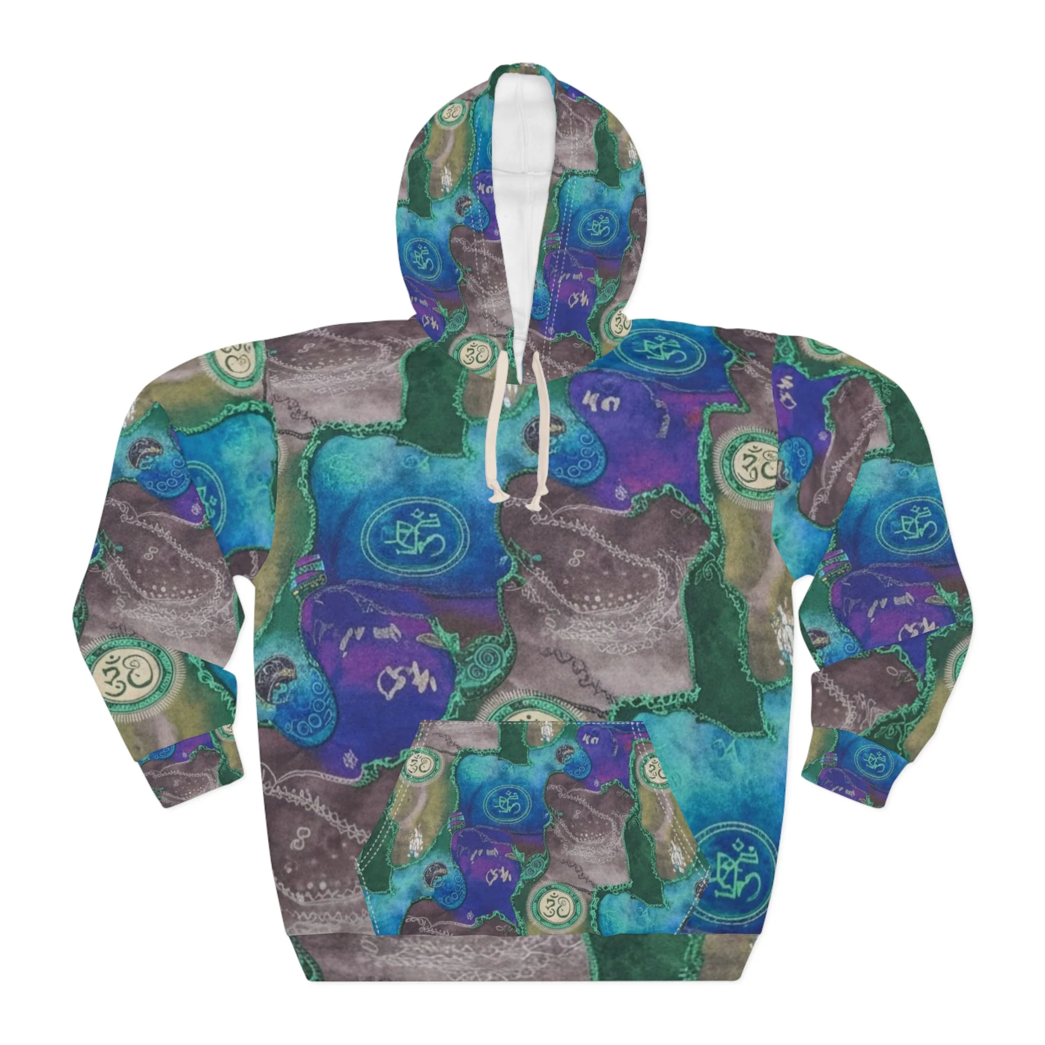 Om Symbol Tie-Dye Hoodie — Spiritual Yoga AOP Pullover
