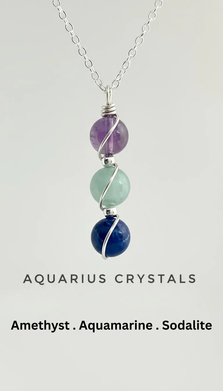 Sterling Silver Wire Wrapped Zodiac Stone Assistance Necklace - Image 13