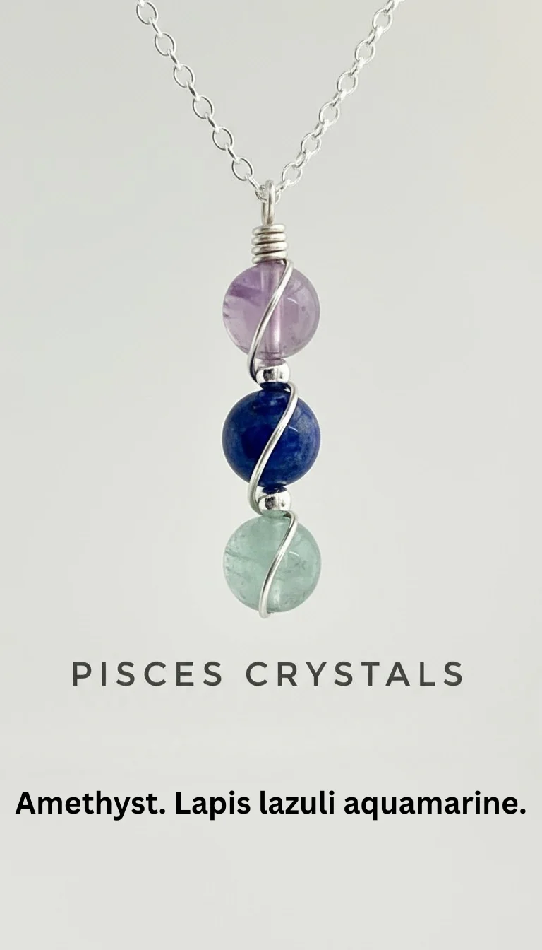 Sterling Silver Wire Wrapped Zodiac Stone Assistance Necklace - Image 3