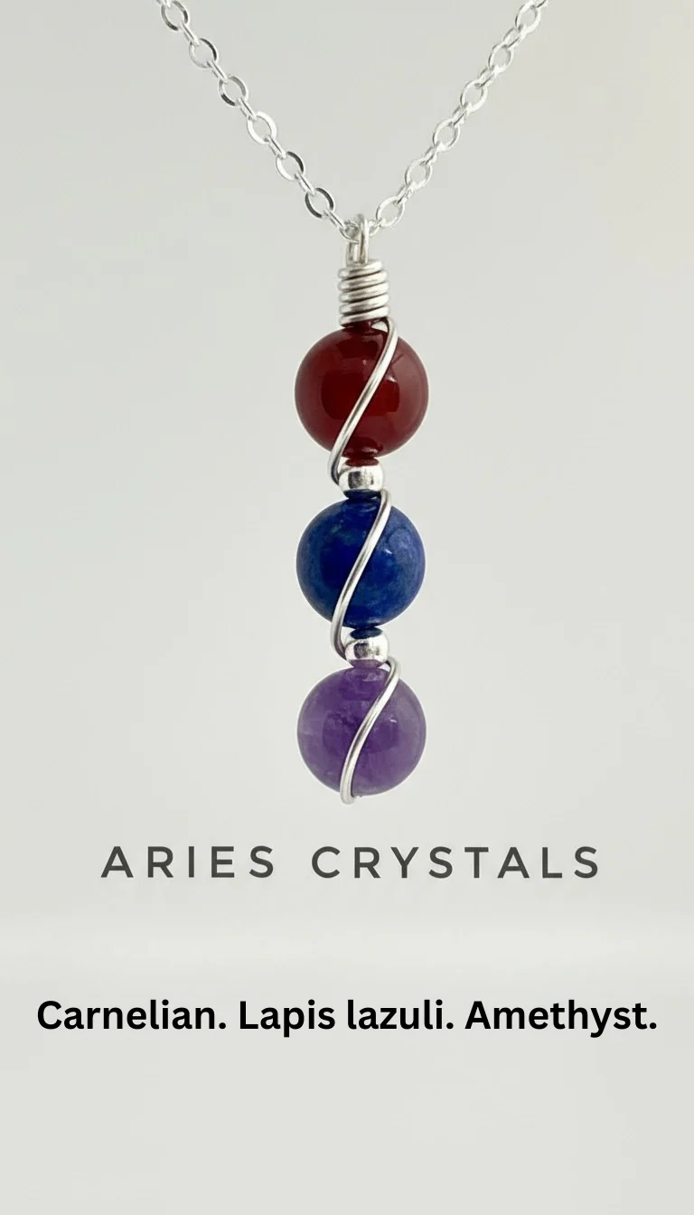 Sterling Silver Wire Wrapped Zodiac Stone Assistance Necklace - Image 7