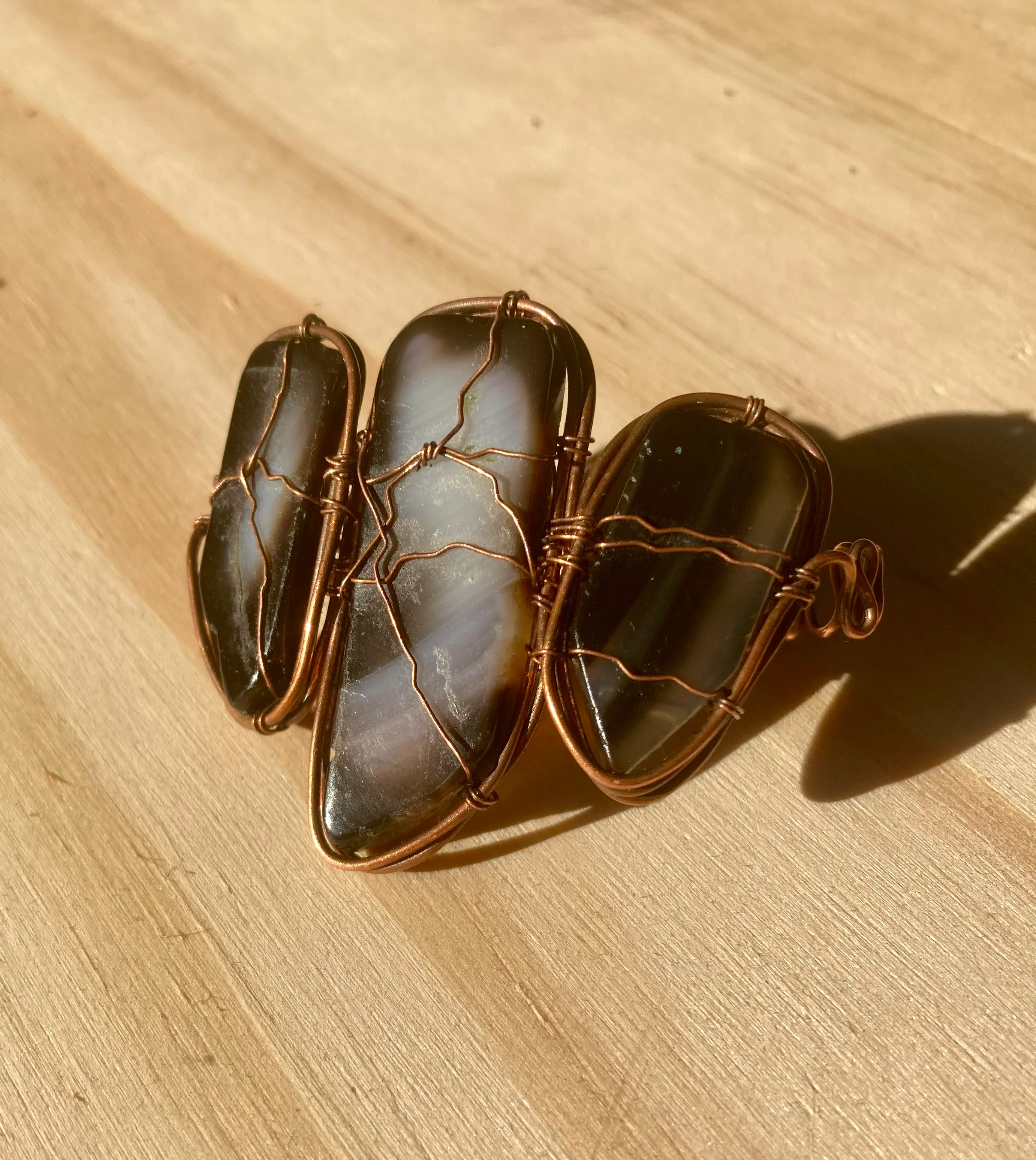 Triple Onyx Agate Ring - Image 2