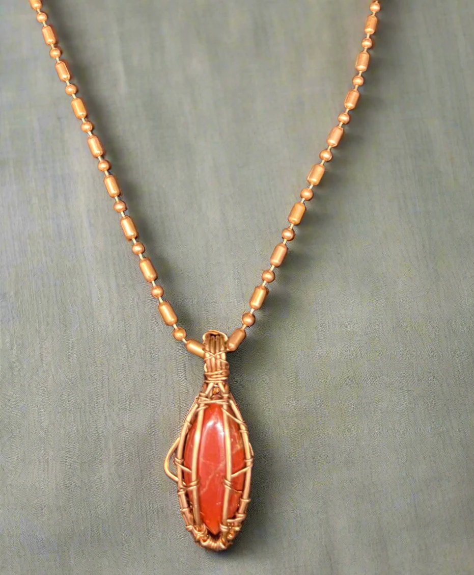 iamevibez Custom Wire Wrapped Red Coral Necklace - Image 2