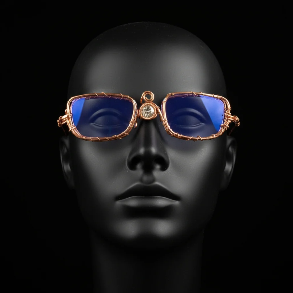 Custom Pure Copper iamevibez Wire wrapped 5ct Moissanite Glasses