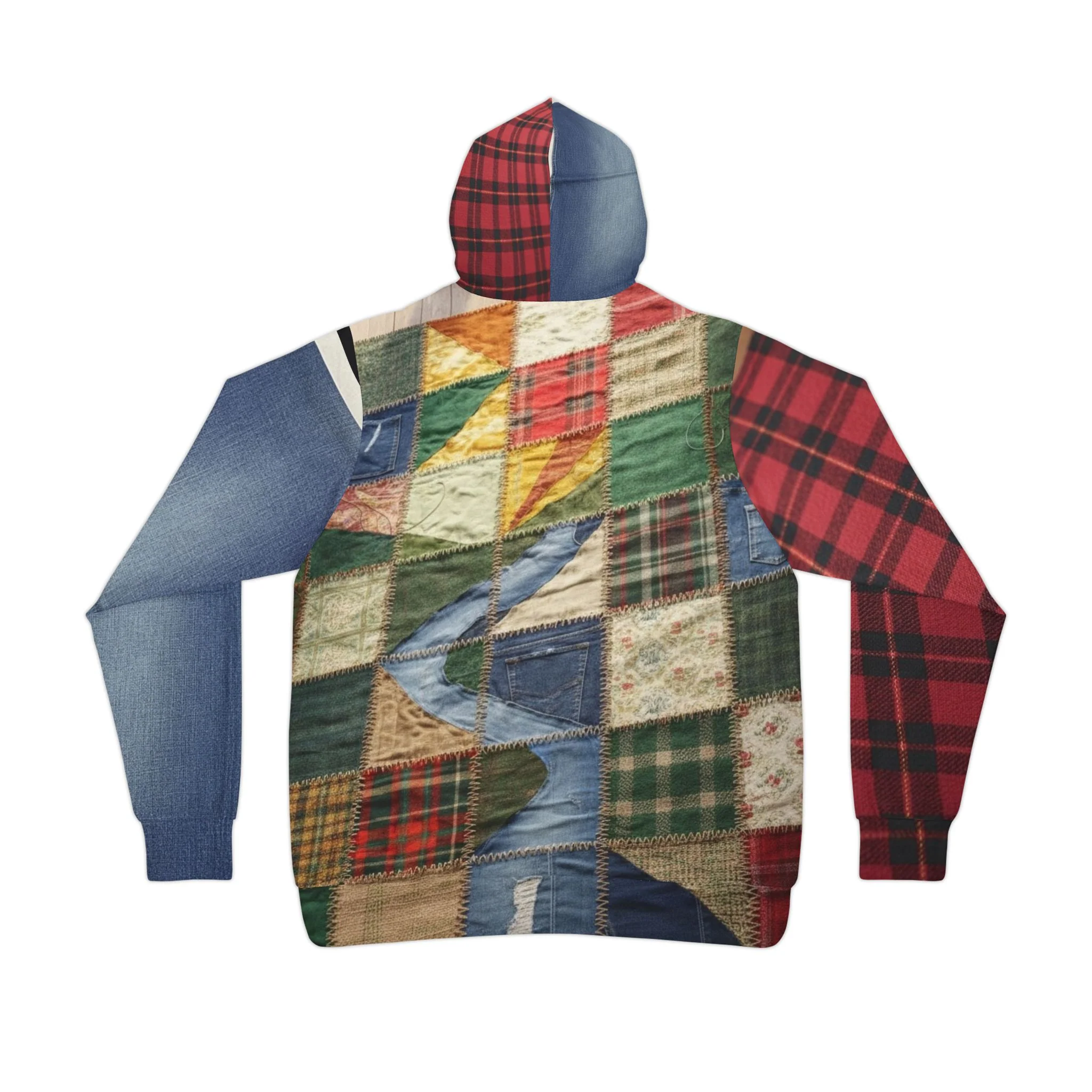 WKE WRLD Version #2 Vintage Patchwork Athletic Hoodie - Image 2
