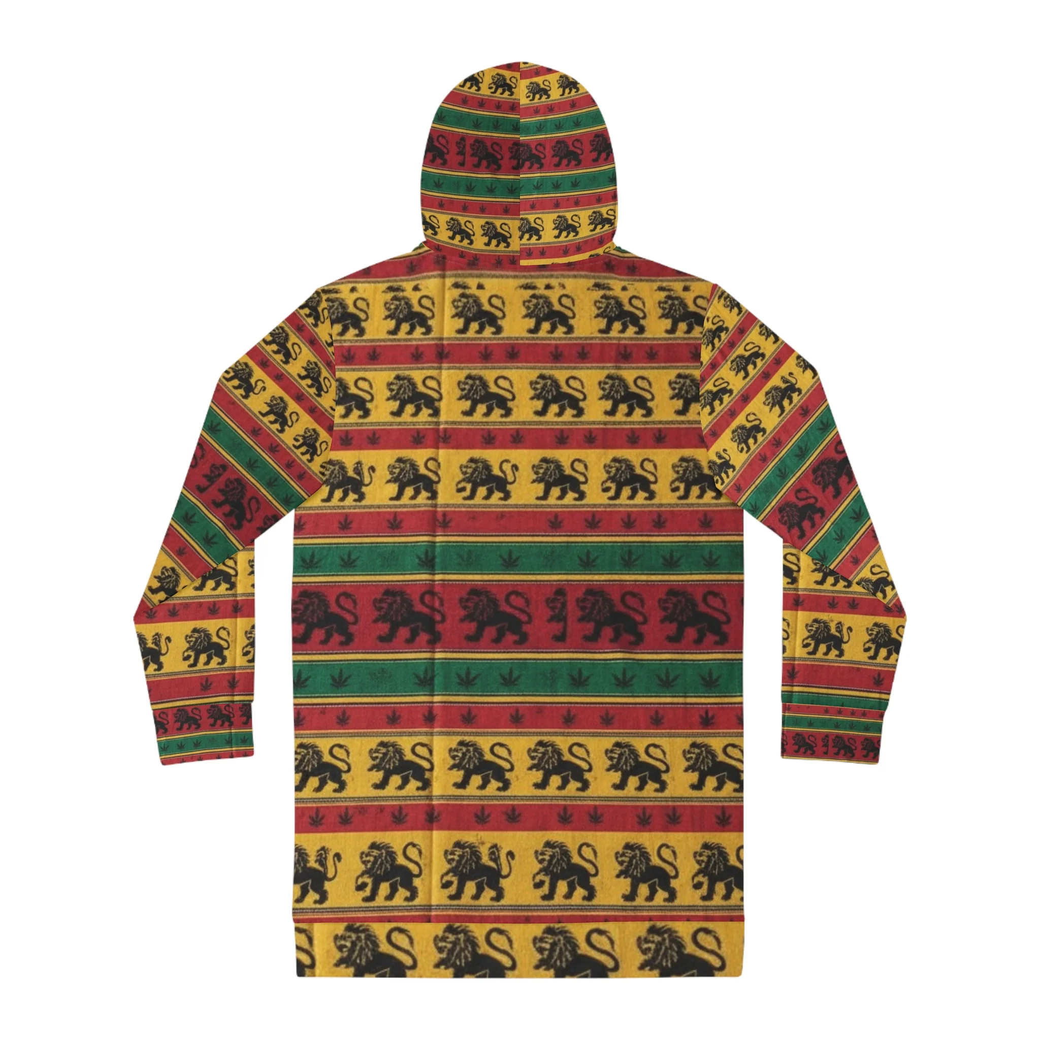 Vibrant Rasta Inspired Women's Hoodie Dress, Stylish Streetwear, Rasta-Inspired Fashion, Cozy Layering Piece, Perfect for Festivals and Parties - Image 2