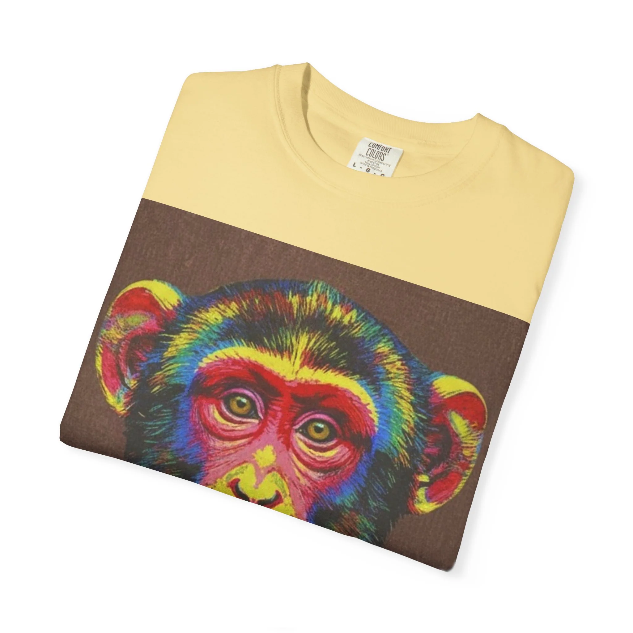 Wild Life Chimp Portrait T-Shirt — Colorful Retro Primate Graphic Tee - Image 15