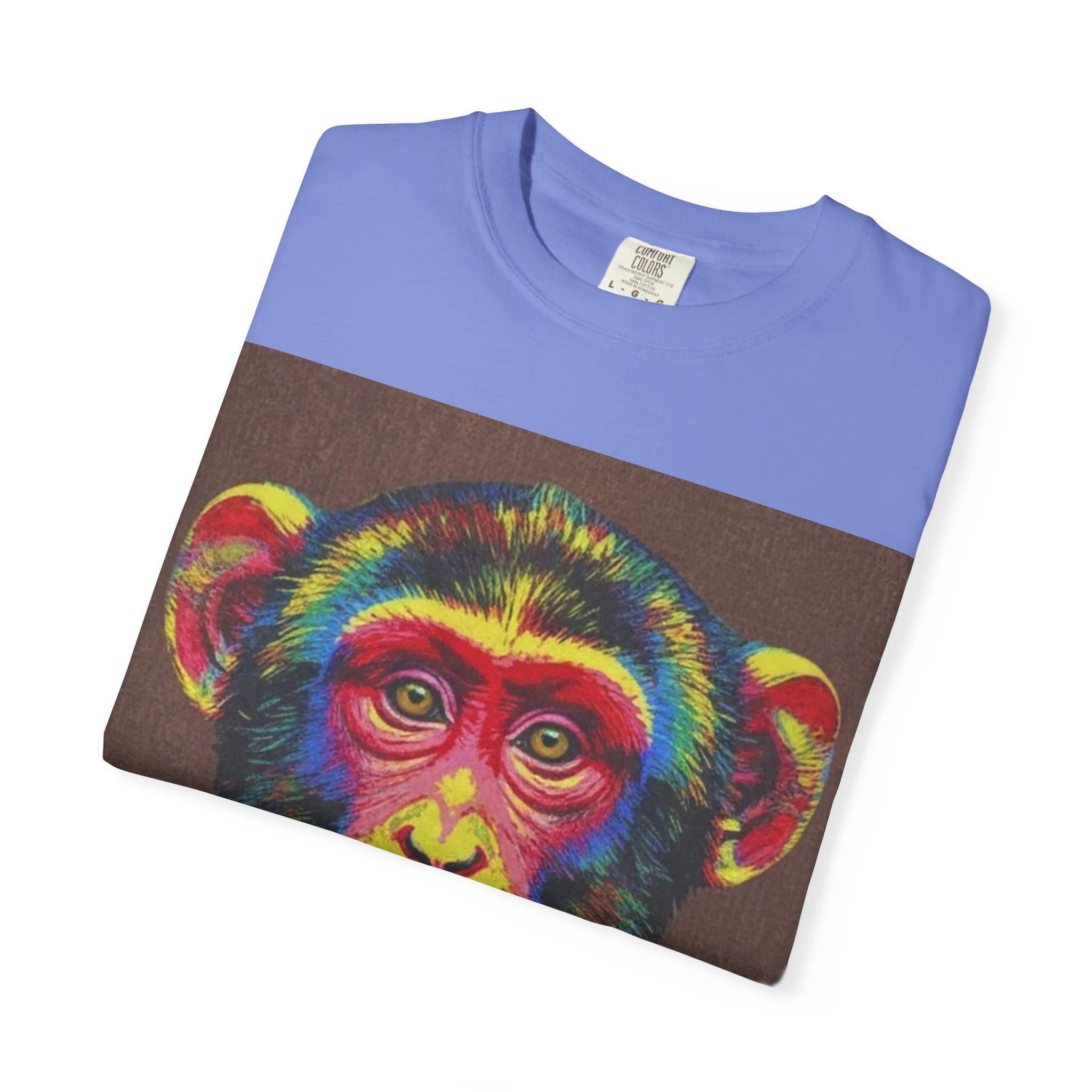Wild Life Chimp Portrait T-Shirt — Colorful Retro Primate Graphic Tee - Image 21