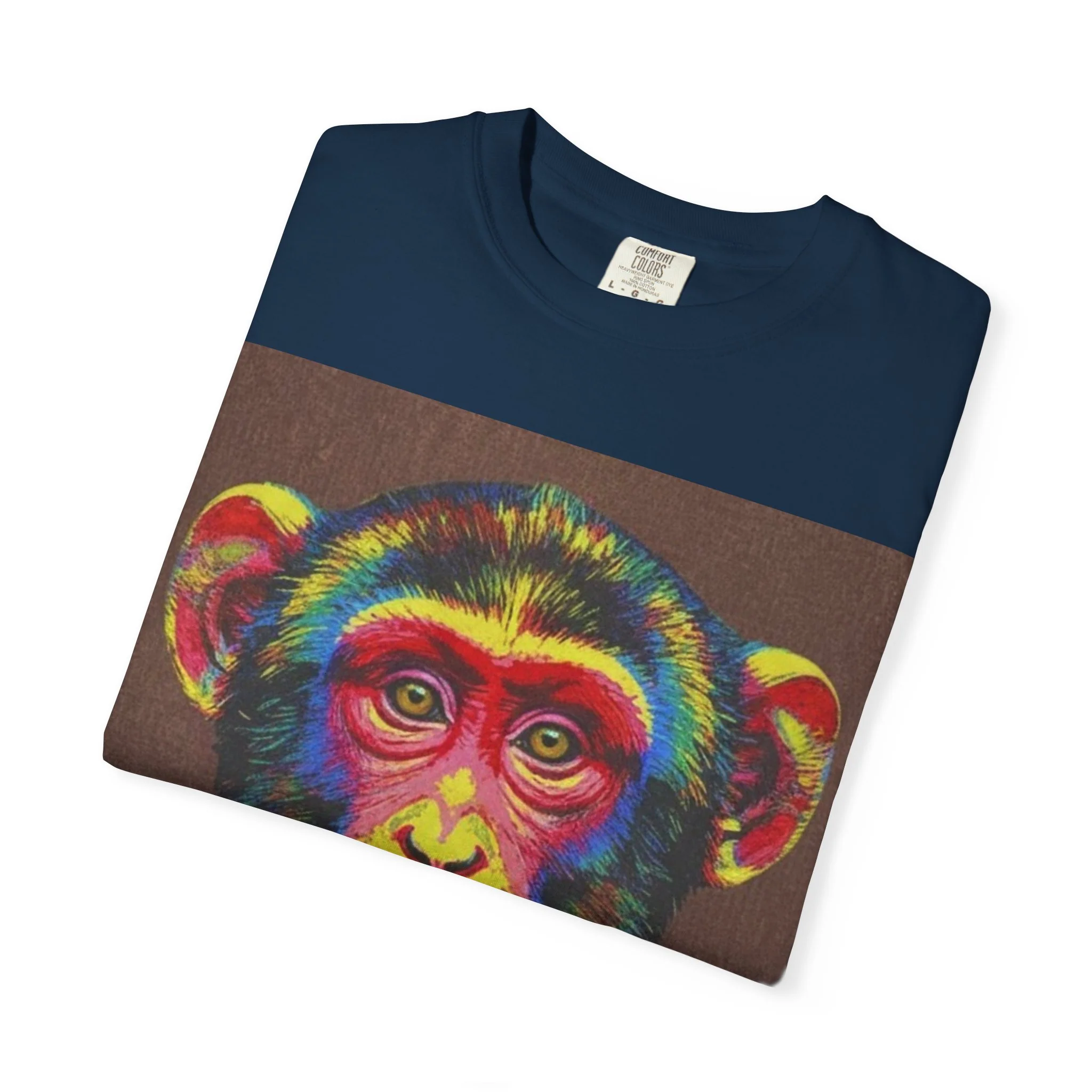 Wild Life Chimp Portrait T-Shirt — Colorful Retro Primate Graphic Tee - Image 25
