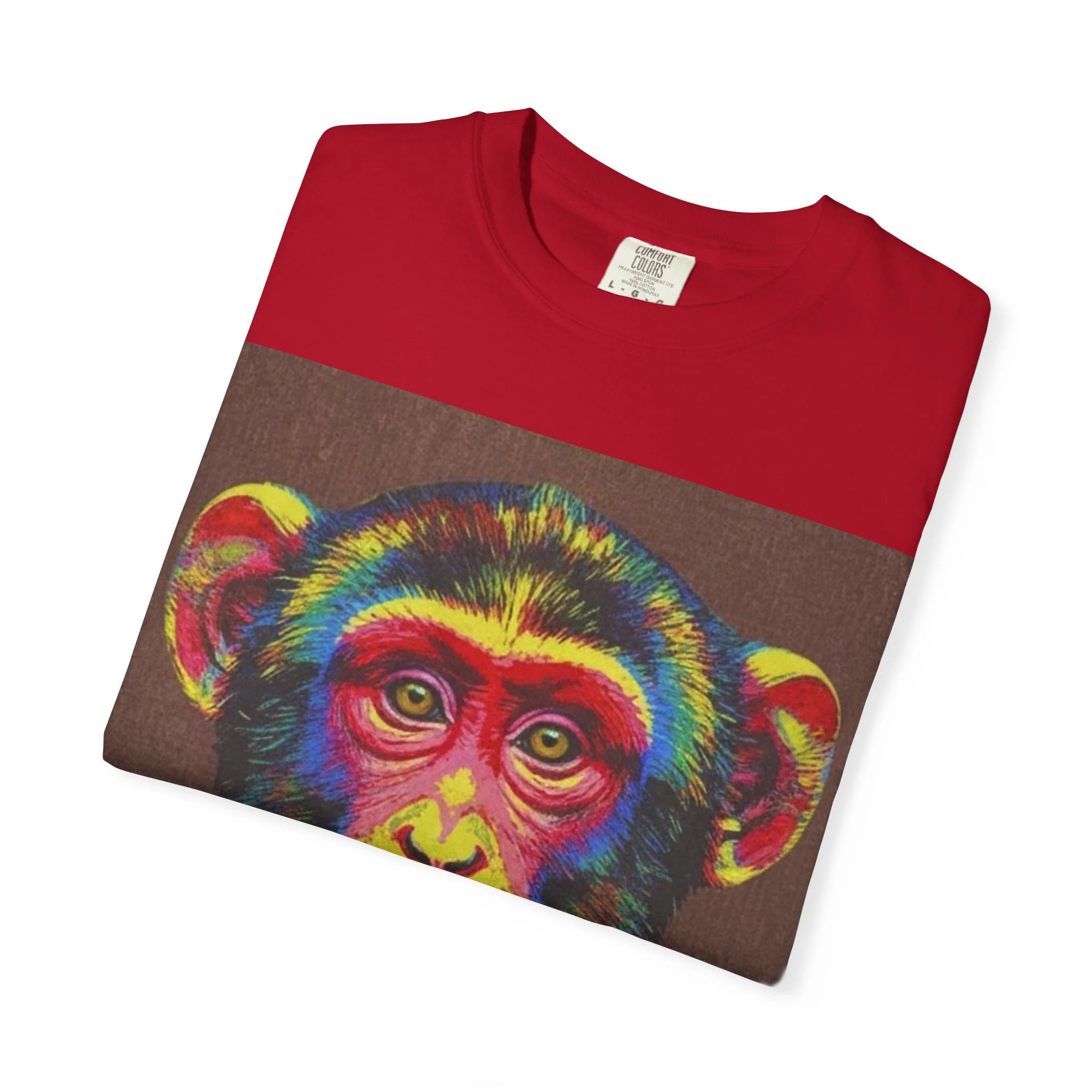 Wild Life Chimp Portrait T-Shirt — Colorful Retro Primate Graphic Tee - Image 27