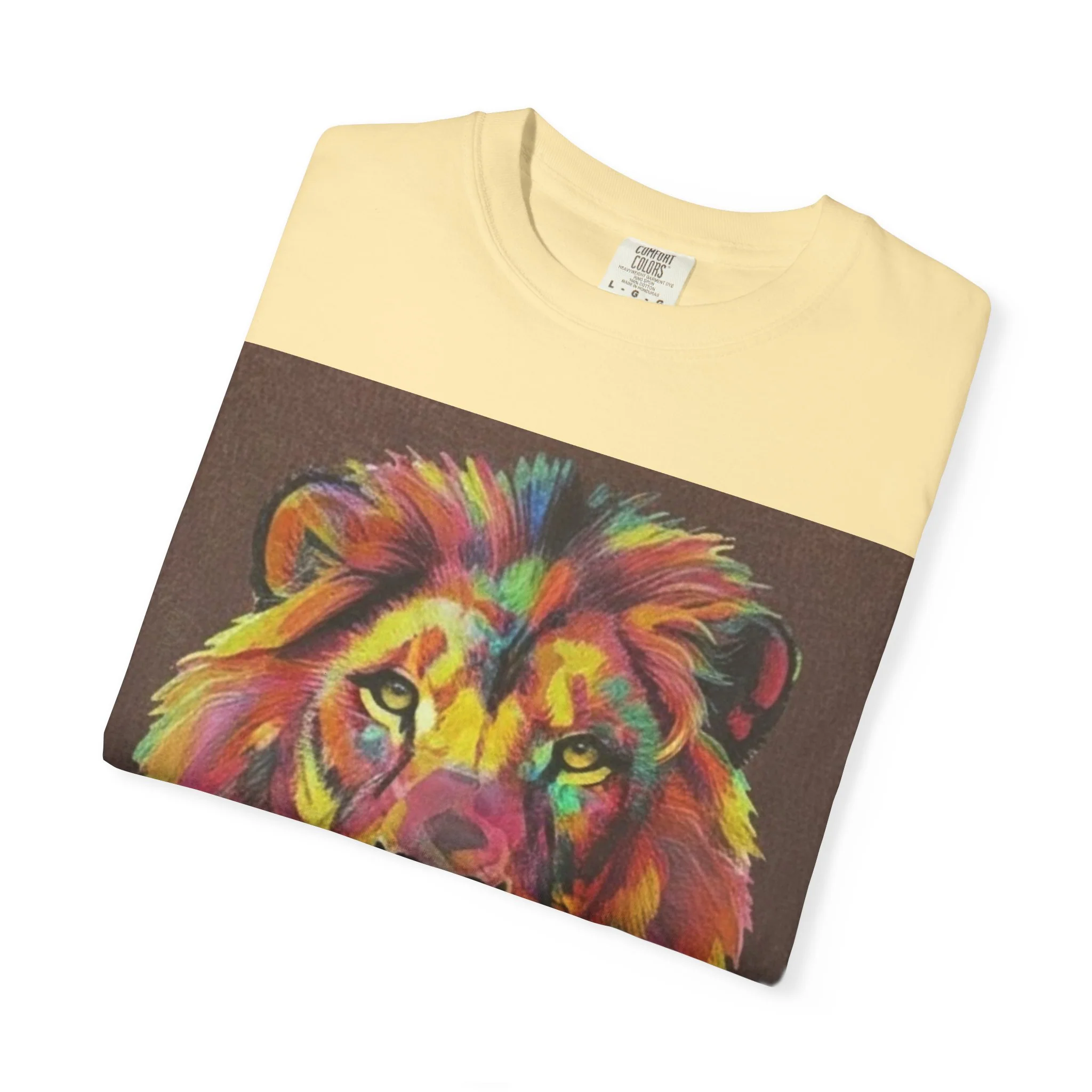 Wild Life Lion Portrait T-Shirt — Colorful Retro Primate Graphic Tee - Image 11