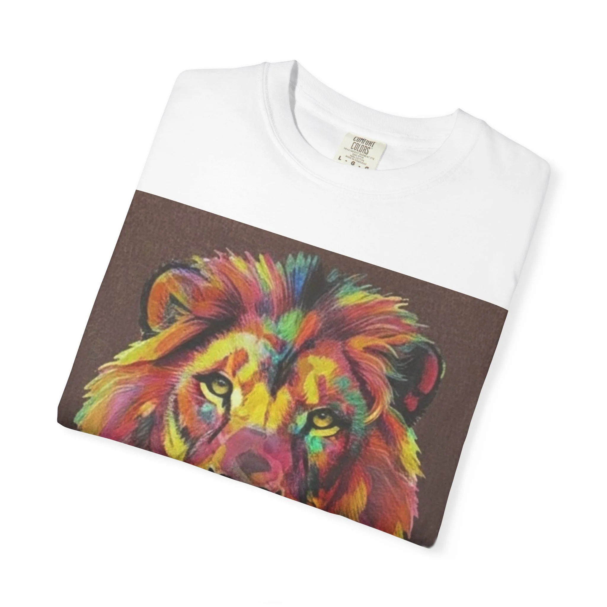 Wild Life Lion Portrait T-Shirt — Colorful Retro Primate Graphic Tee - Image 13