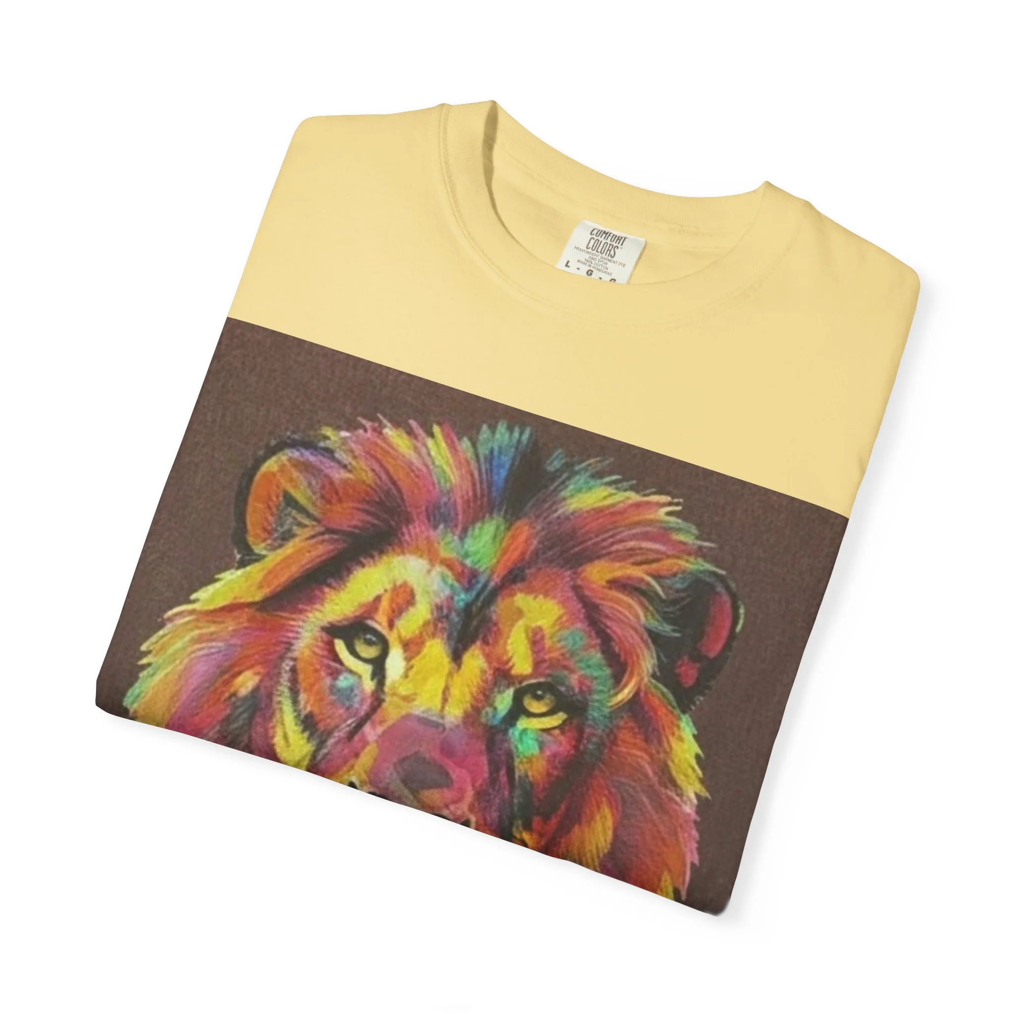 Wild Life Lion Portrait T-Shirt — Colorful Retro Primate Graphic Tee - Image 15