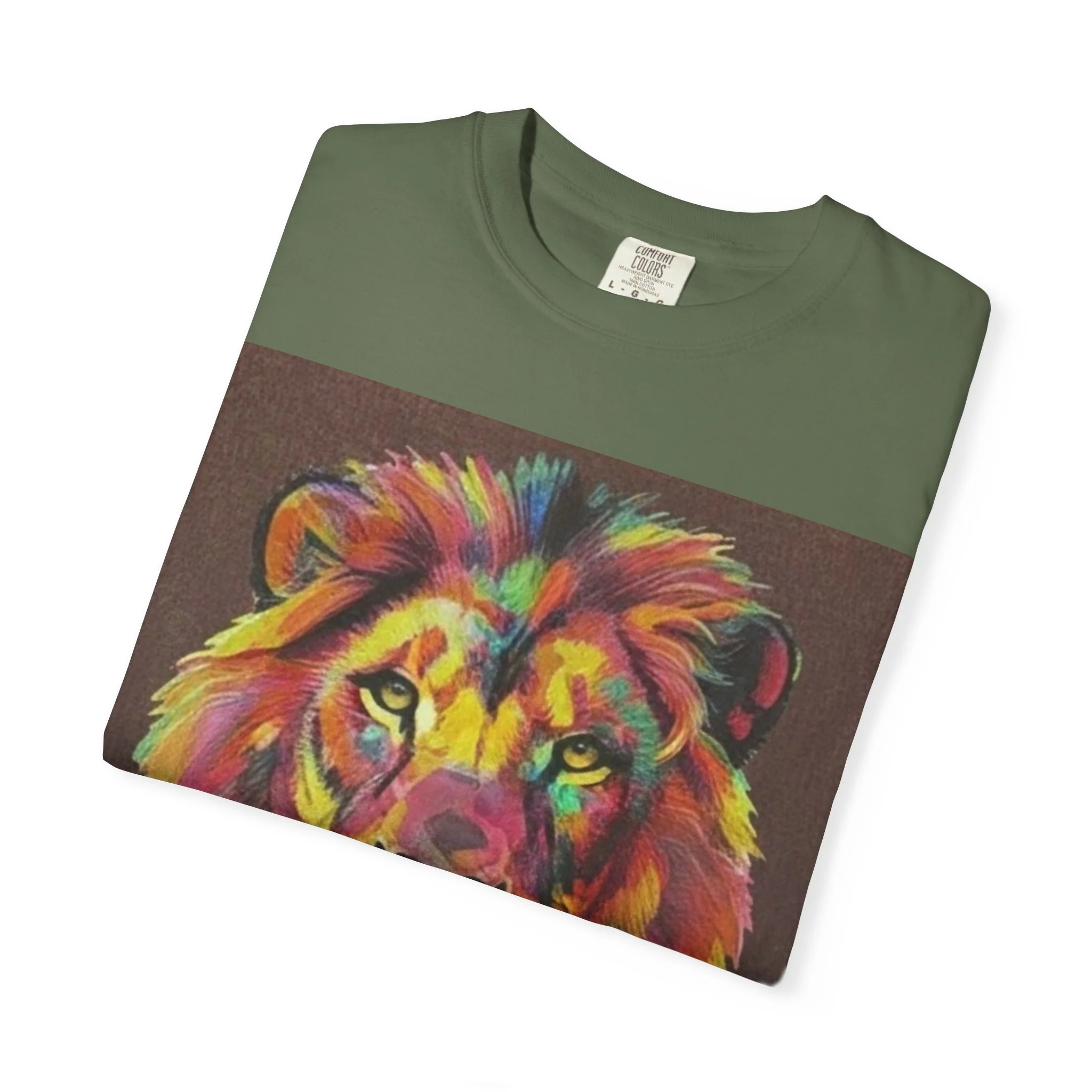 Wild Life Lion Portrait T-Shirt — Colorful Retro Primate Graphic Tee - Image 17