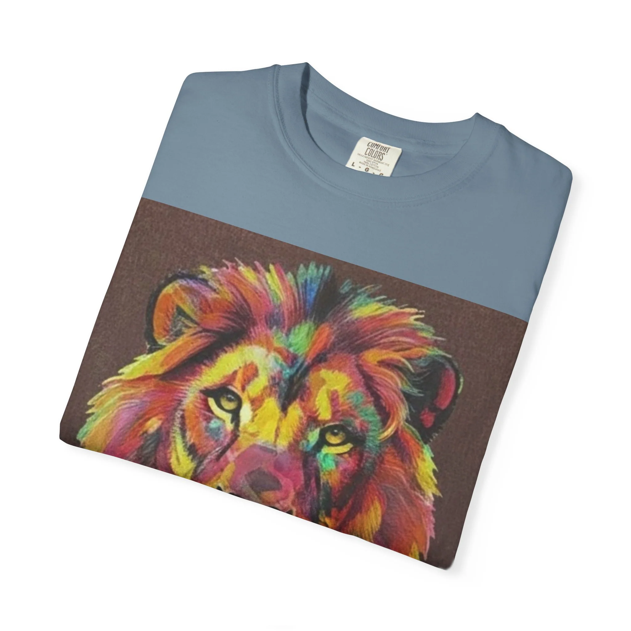 Wild Life Lion Portrait T-Shirt — Colorful Retro Primate Graphic Tee - Image 23