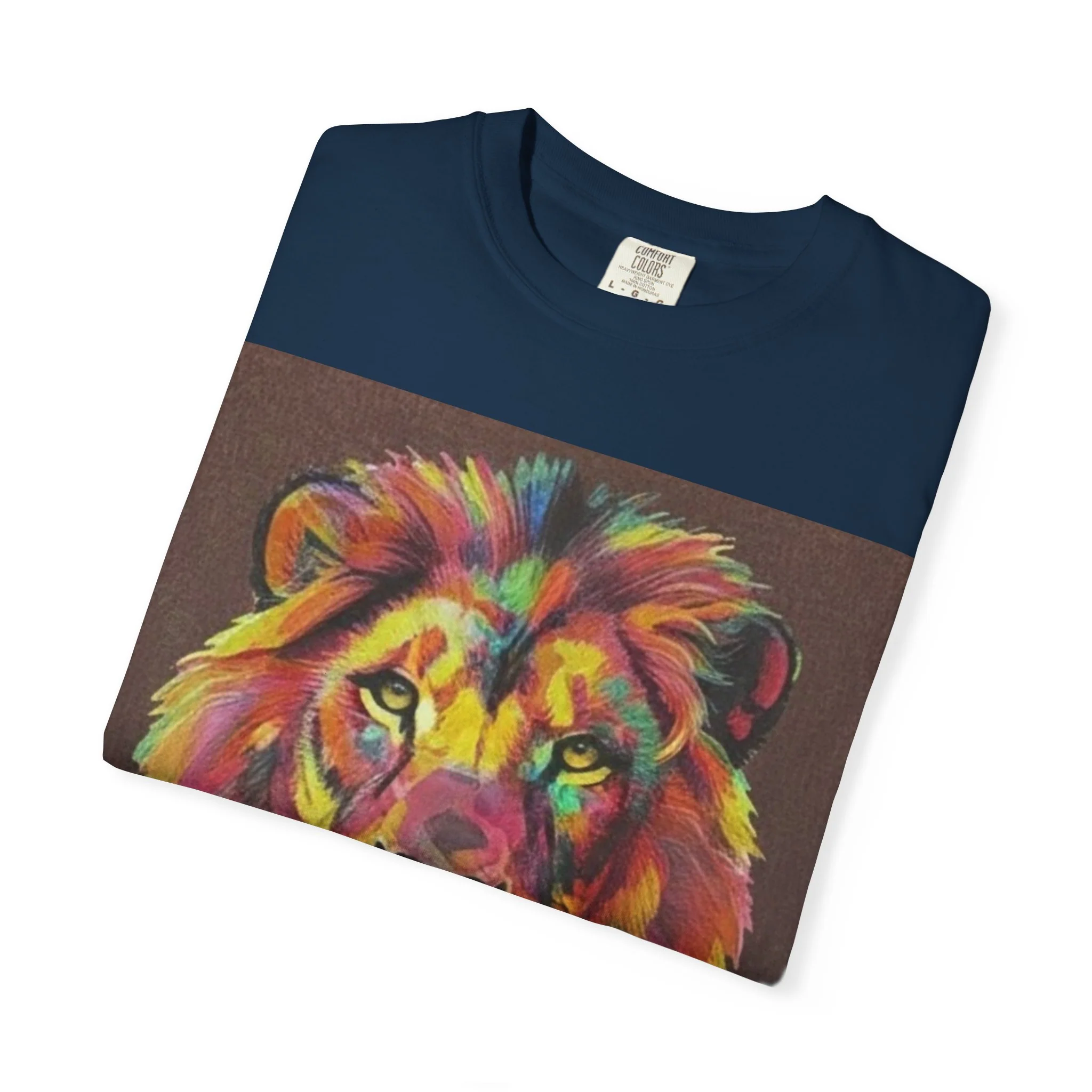 Wild Life Lion Portrait T-Shirt — Colorful Retro Primate Graphic Tee - Image 25