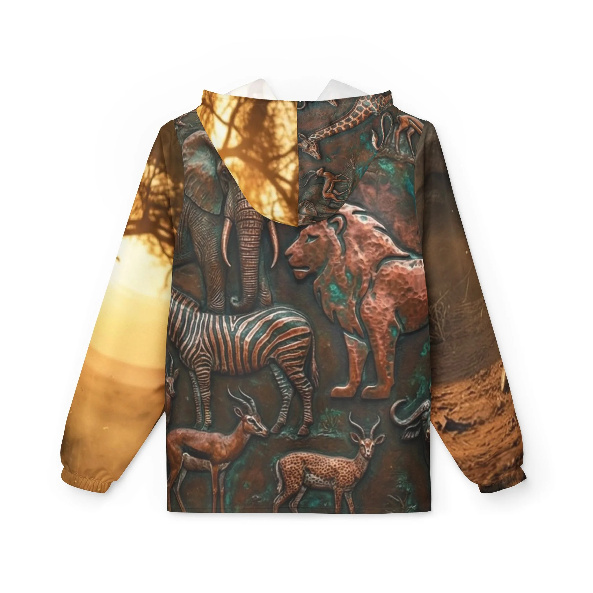 Wild Life Windbreaker Jacket — Abstract Quilted Collage - Image 2
