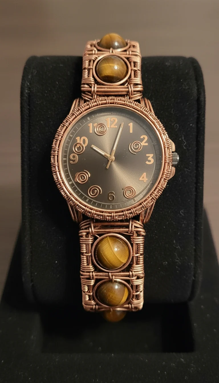 Wire Wrapped Tigers Eye Watch
