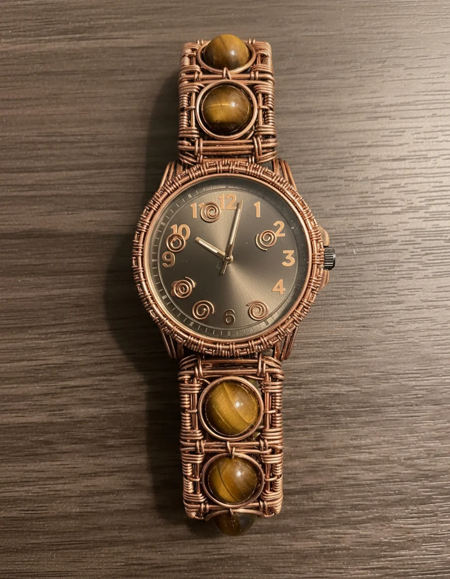 Wire Wrapped Tigers Eye Watch - Image 2