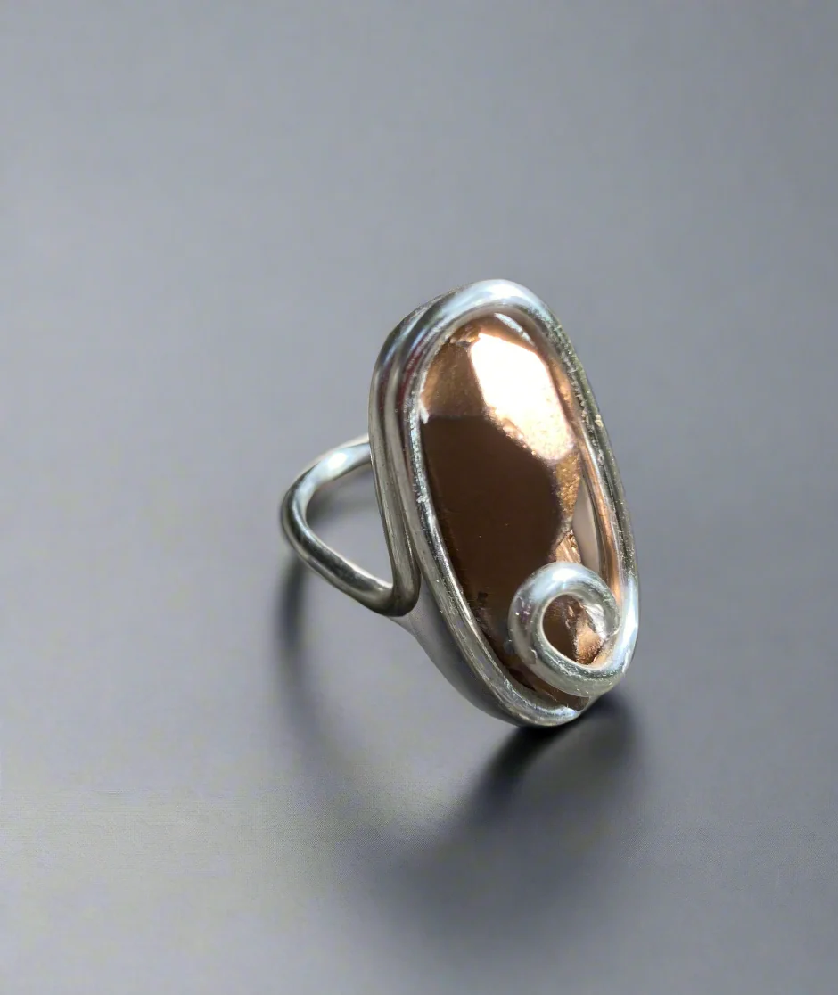 Yvng Gahd inspired Silver Plated Copper Quartz Ring - Image 2